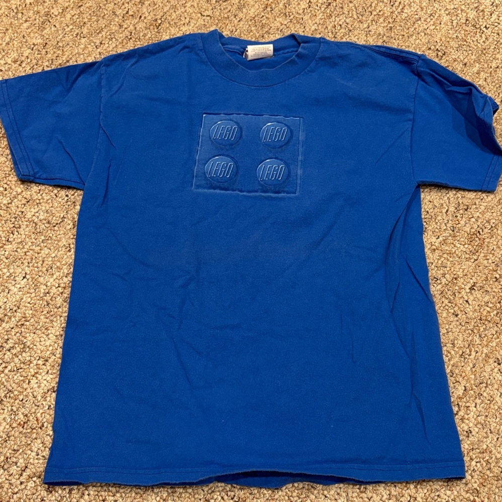 Vintage LEGO Royal Blue Tee with Embossed Logo